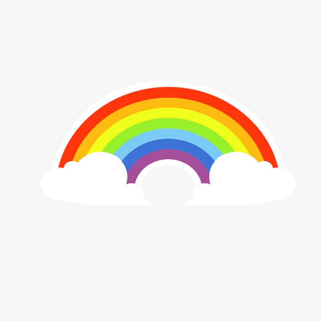 650x650 Cartoon Rainbow Clouds, Cartoon, Rainbow, Clouds Png Image
