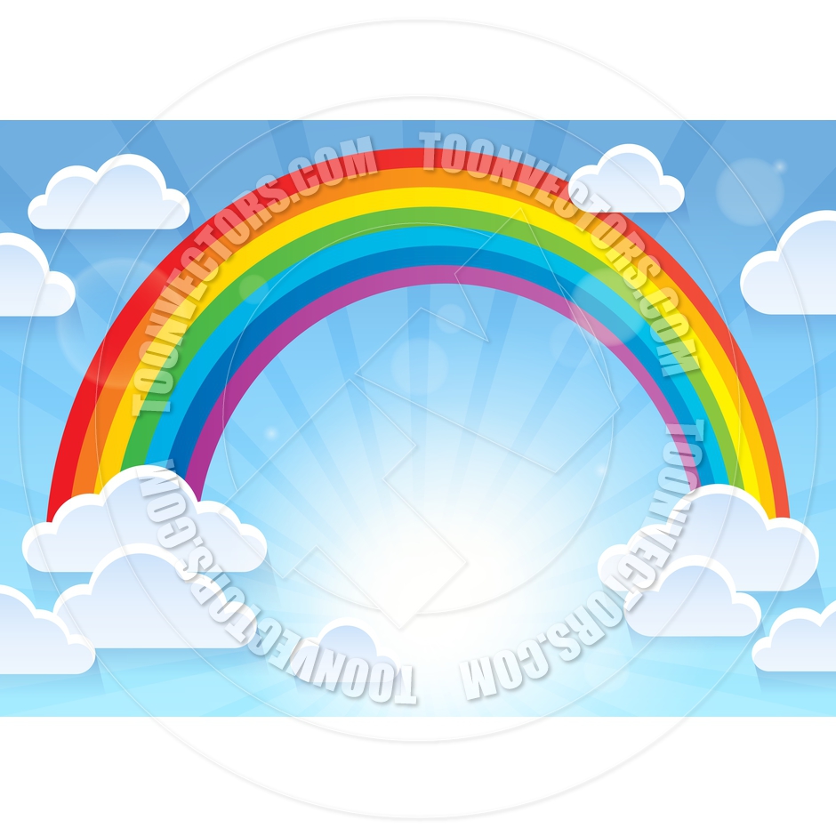 940x940 Cartoon Rainbow And Stylized Clouds Theme By Clairev Toon