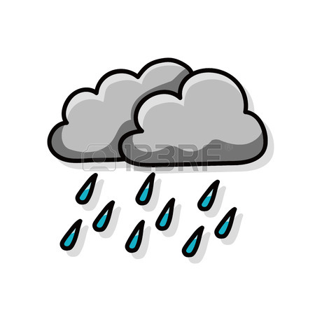 450x450 Rainy Cloud Doodle Royalty Free Cliparts, Vectors, And Stock
