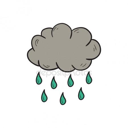 450x450 Vector Cartoon Hand Drawn Rain Cloud Stock Vector Petitelili