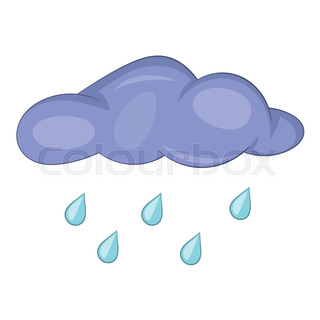 320x320 Beautiful Fun Cloud And Summer Rain Vector Illustration Stock