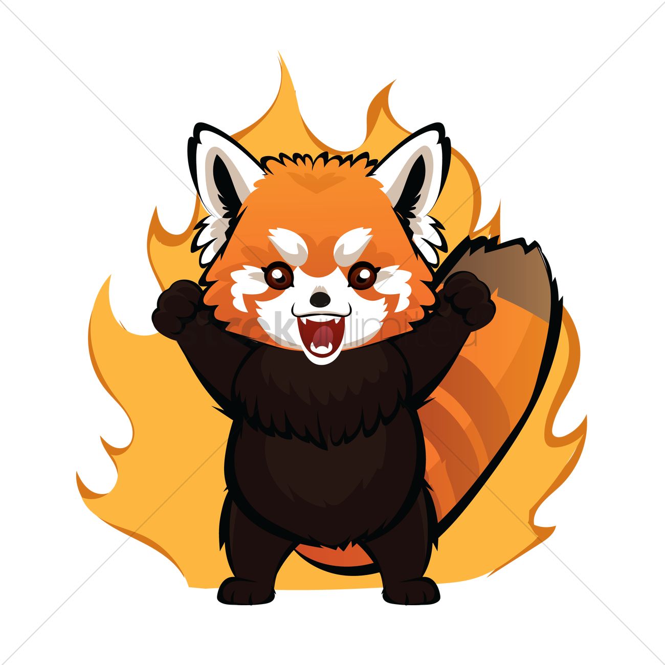 1300x1300 Cartoon Red Panda Feeling Furious Vector Image