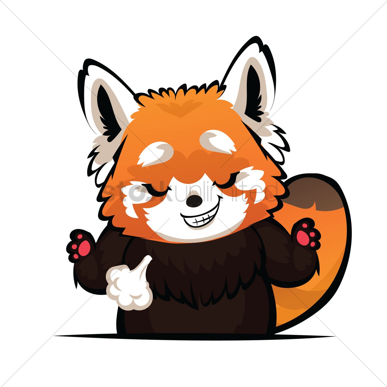 1300x1300 Cartoon Red Panda Feeling Relieved Vector Image