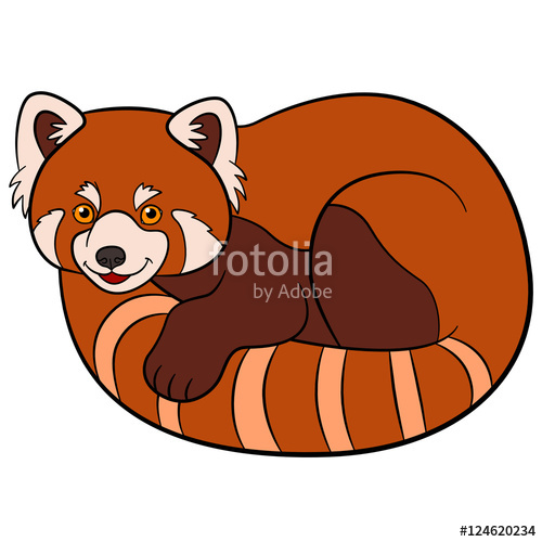 500x500 Cartoon Wild Animals. Little Cute Red Panda. Stock Image
