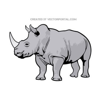 340x340 Rhino Free Vector 123freevectors