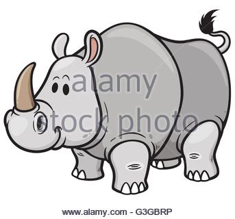343x320 Vector Illustration Of Cartoon Rhinos Stock Vector Art
