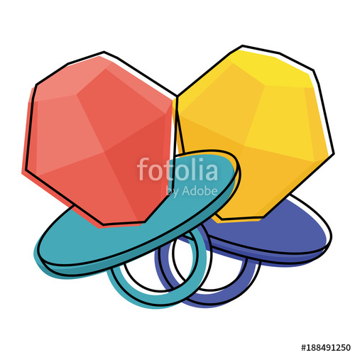 500x500 Pair Diamod Rings Cartoon Jewelry Fantasy Vector Illustration