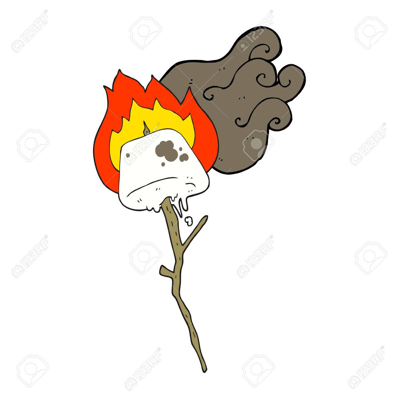 1300x1300 Freehand Drawn Cartoon Toasted Marshmallow Royalty Free Cliparts