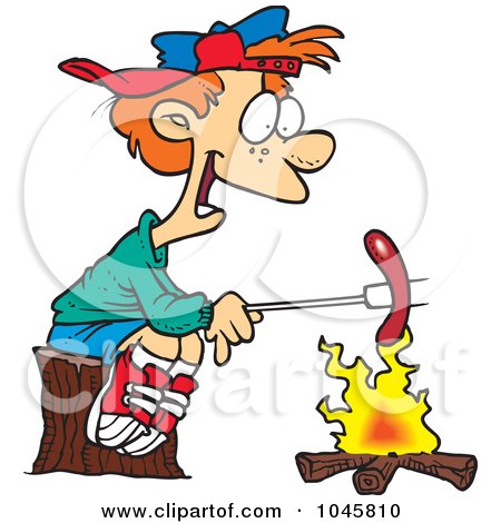 450x470 Royalty Free (Rf) Clip Art Illustration Of A Cartoon Man Roasting