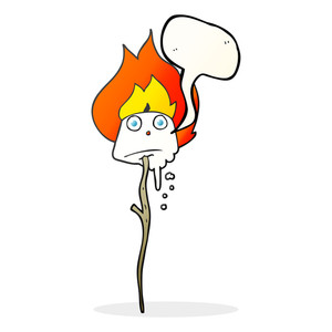 300x300 Freehand Drawn Speech Bubble Cartoon Toasted Marshmallow Royalty