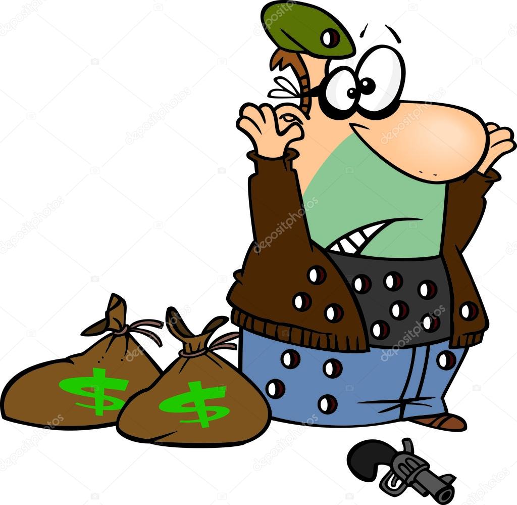 1024x999 Cartoon Robber Surrendering Stock Vector Ronleishman