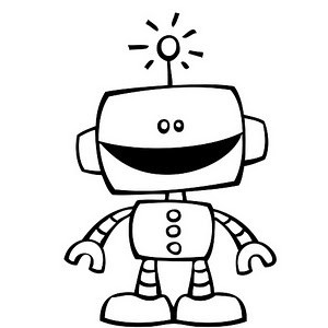 300x300 Robot Clipart Black And White