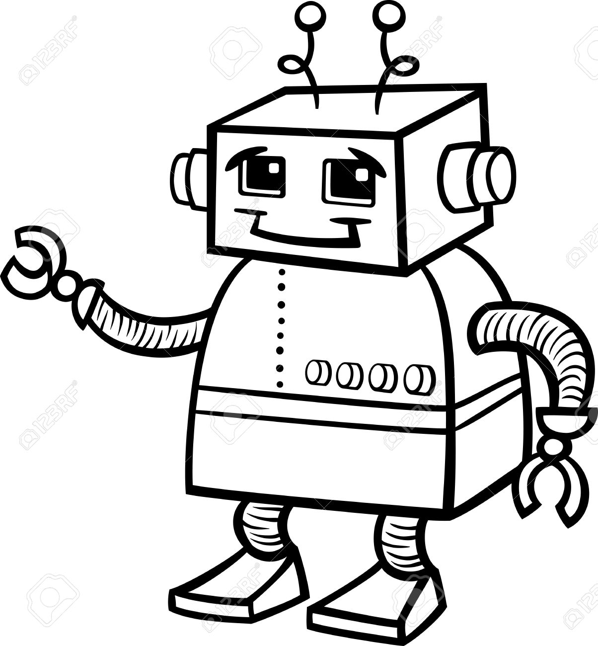 1204x1300 Robot Clipart Black And White