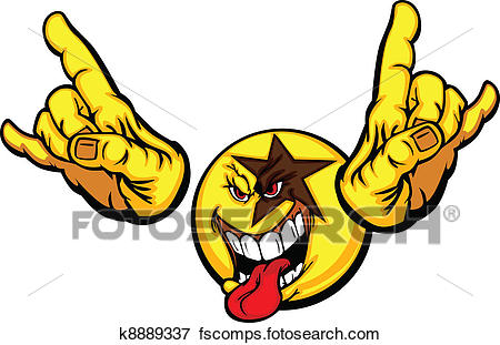 450x311 Clip Art Of Rock Star Cartoon Face Emoticon K8889337