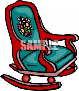 304x350 Picture Of A Rocking Chair With Padded Cushions In A Vector Clip