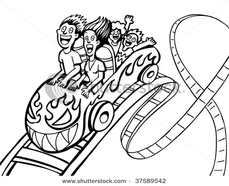 450x365 Cartoon Roller Coaster Clipart