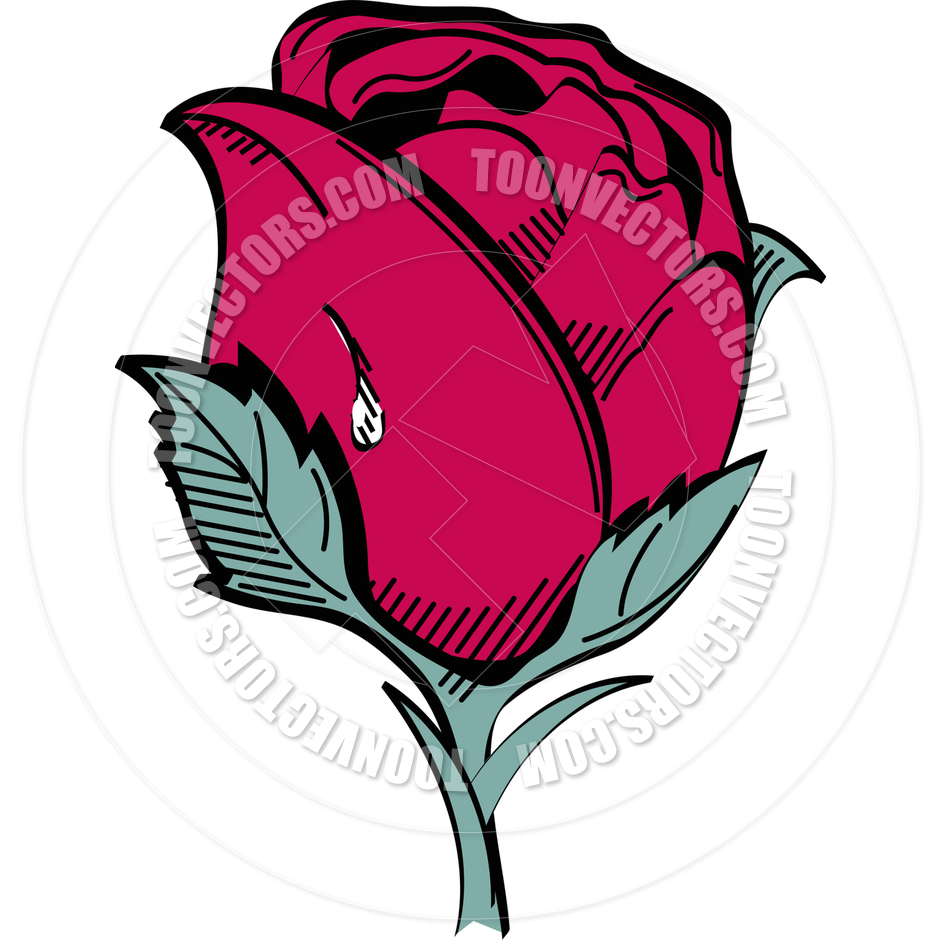 940x940 Cartoon Rose Vector Illustration By Clip Art Guy Toon Vectors