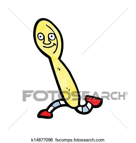 450x470 Clip Art Of Cartoon Running Spoon K14877096
