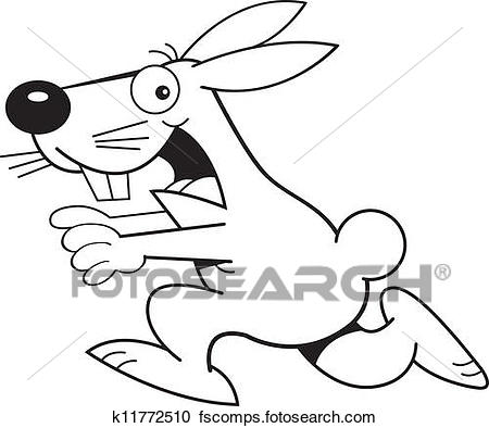 450x394 Clipart Of Cartoon Running Rabbit K11772510