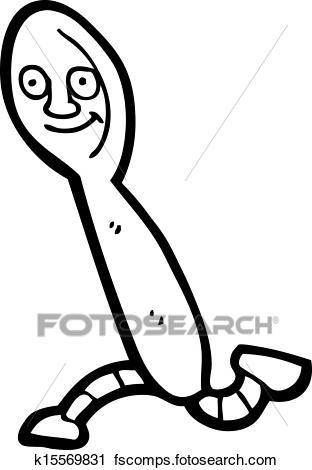 312x470 Clipart Of Cartoon Running Spoon K15569831