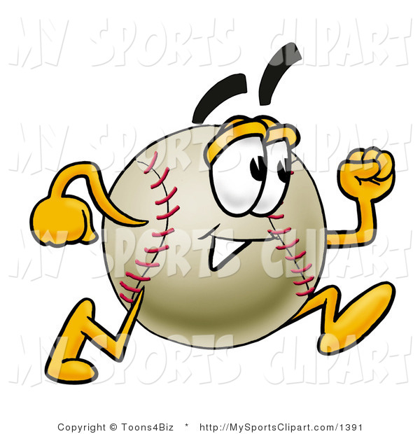 600x620 Sports Clip Art Of A Baseball Mascot Cartoon Character Running