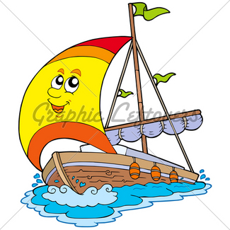 325x325 Cartoon Sailboat Gl Stock Images