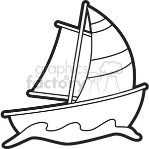 300x300 Royalty Free Cartoon Sailboat 397935 Vector Clip Art Image