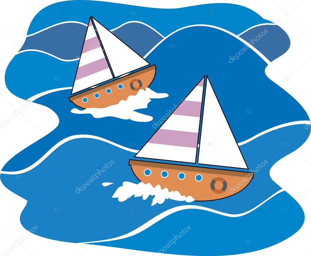 1023x842 Sea Wave And Boats Stock Vector Prawny