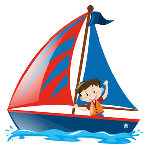 299x300 Suitcase With Sailboat On The Ocean Illustration Royalty Free