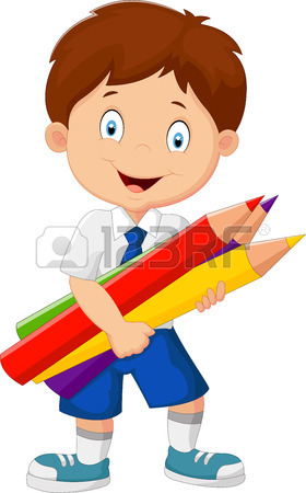 280x450 Cartoon School Girl Holding Pencils Royalty Free Cliparts, Vectors