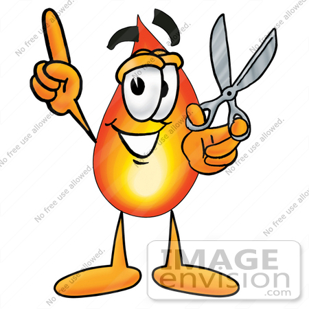 450x450 Clip Art Graphic A Fire Cartoon Character Holding A Pair