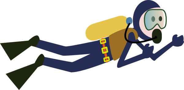 600x295 Cartoon Scuba Diver Clip Art