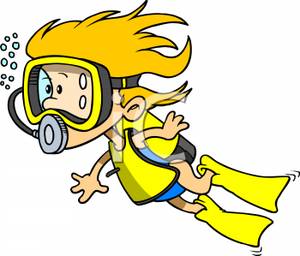 300x256 Cartoon Scuba Diver Clipart