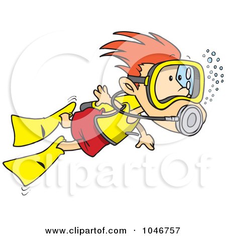 450x470 Royalty Free (Rf) Clip Art Illustration Of A Cartoon Scuba Diving
