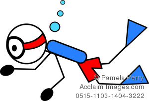 300x203 Art Image Of A Stick Figure Scuba Diving