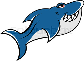 319x231 Cute Cartoon Shark In Different Poses. Vector Clip Art