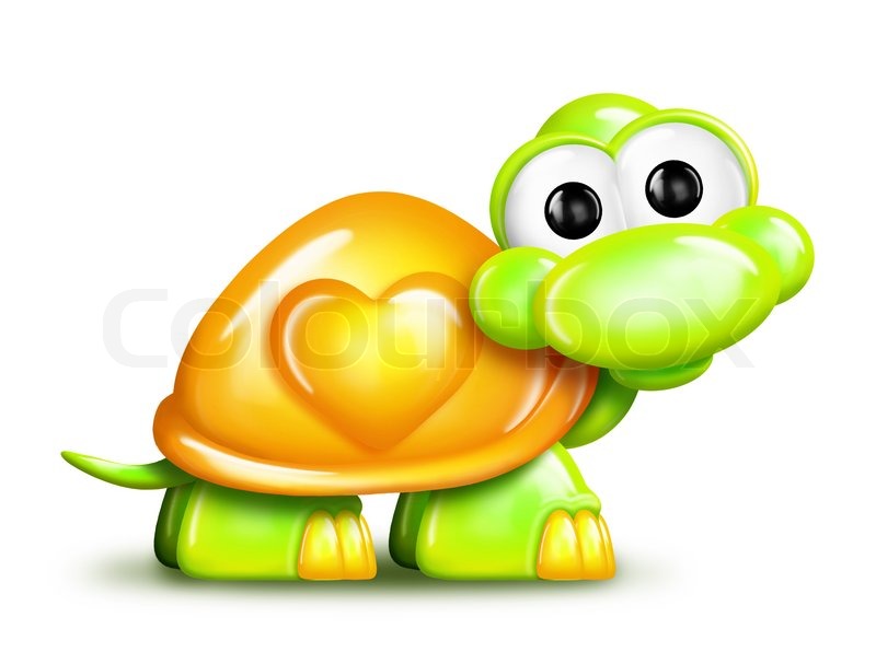 800x596 Whimsical Cartoon Turtle With Heart On Shell Stock Photo Colourbox