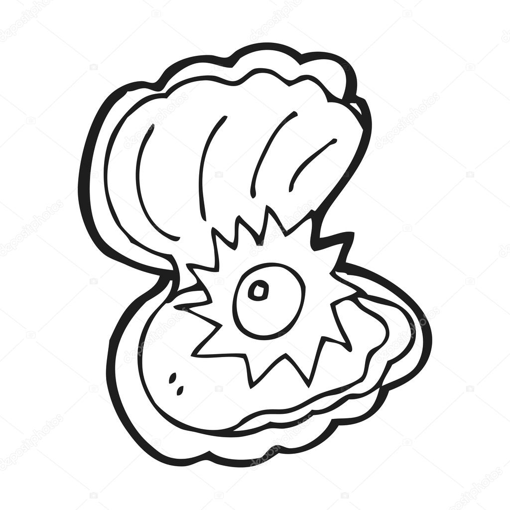 1024x1024 Cartoon Oyster Shell With Pearl Stock Vector Lineartestpilot