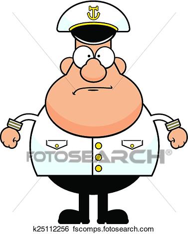 377x470 Clip Art Of Cartoon Ship Captain K25112256
