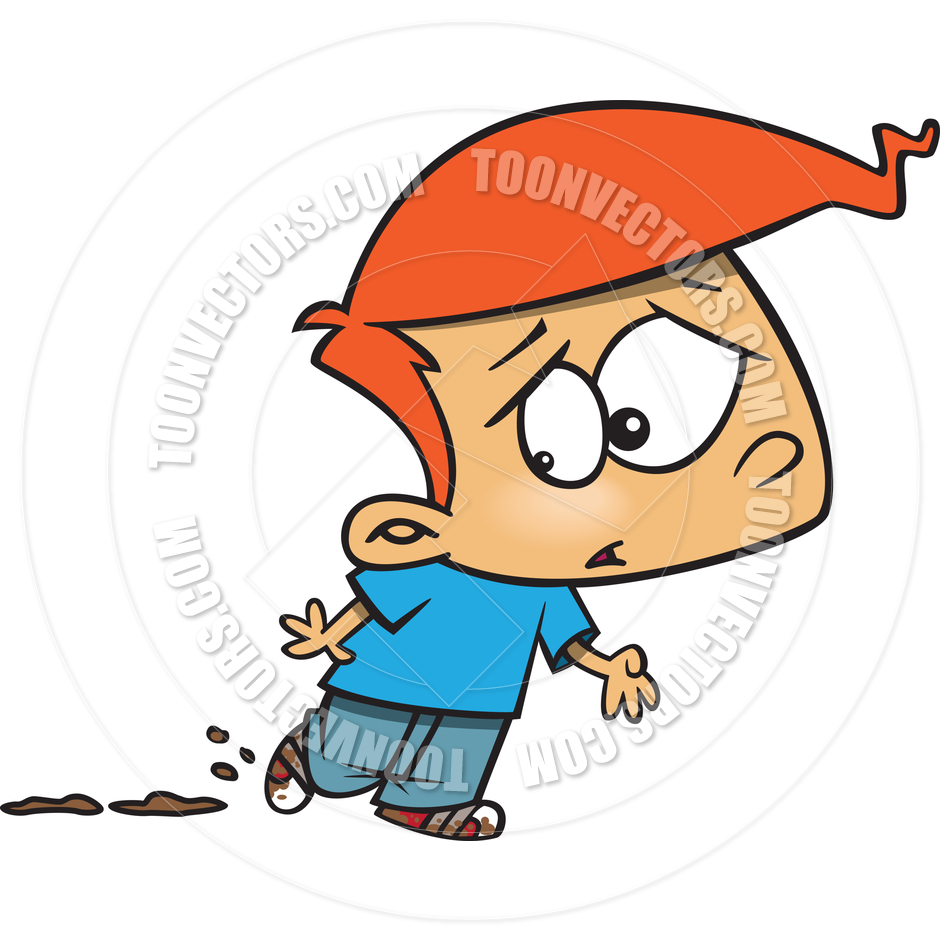 940x940 Cartoon Boy With Muddy Shoes By Ron Leishman Toon Vectors Eps