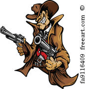 174x179 Free Art Print Of Cowboy Mascot Aiming Shotgun Vector. Graphic