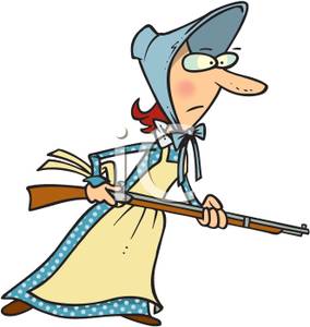 284x300 Art Image A Pioneer Woman Holding A Shotgun