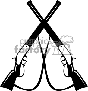 292x299 Shotgun Clipart Crossed