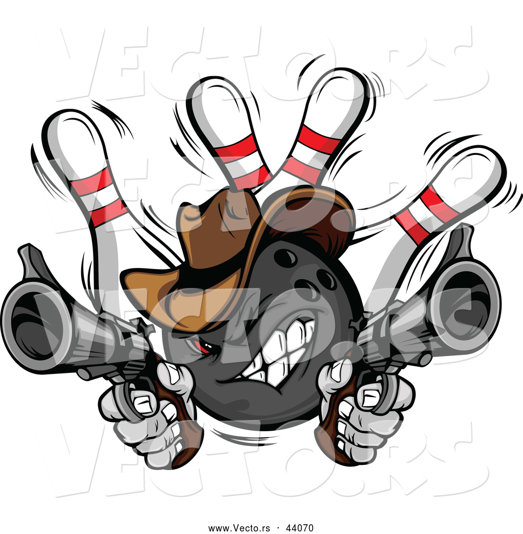 1024x1044 Vector Of A Wild West Cartoon Cowboy Bowling Ball Shooting