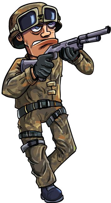 355x650 Cartoon Soldier With A Shotgun Character Design