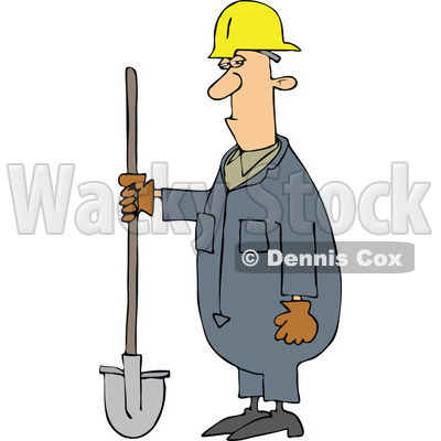 400x400 Grumpy Construction Worker Man Holding A Shovel