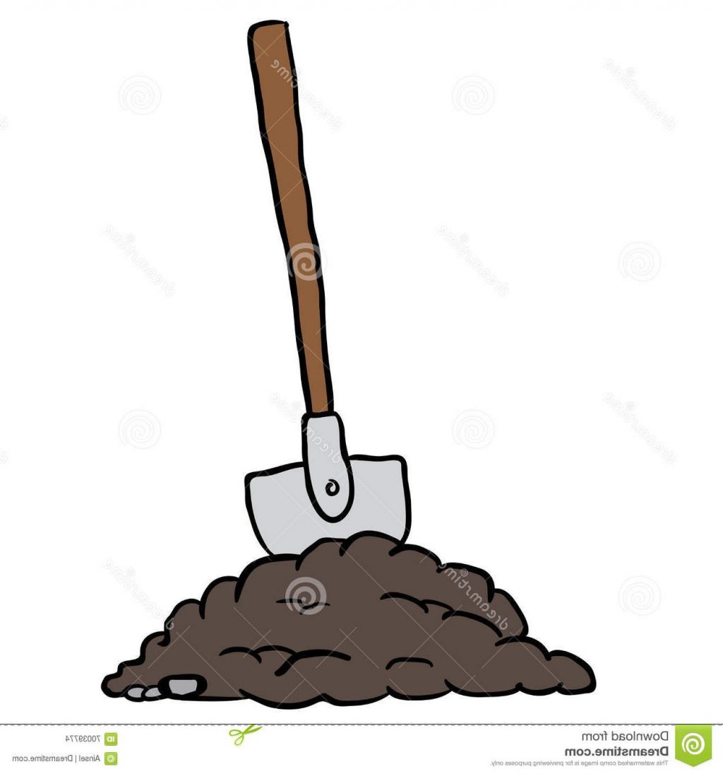1024x1095 Unique Shovel Dirt Cartoon Isolated White Image
