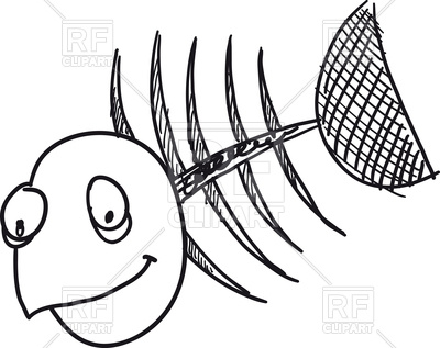 400x317 Cartoon Skeleton Of Fish Royalty Free Vector Clip Art Image