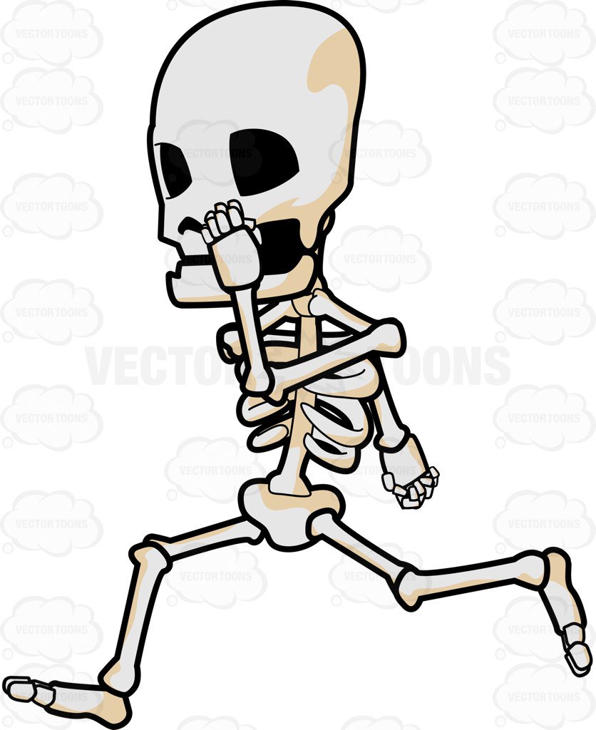 836x1024 A Skeleton Running So Fast Cartoon Clipart