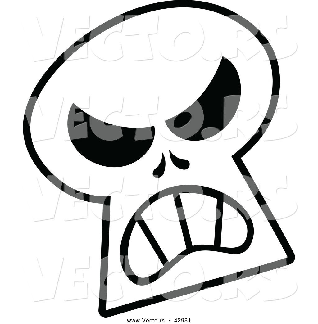 1024x1044 Vector Of A Mad Cartoon Halloween Skull